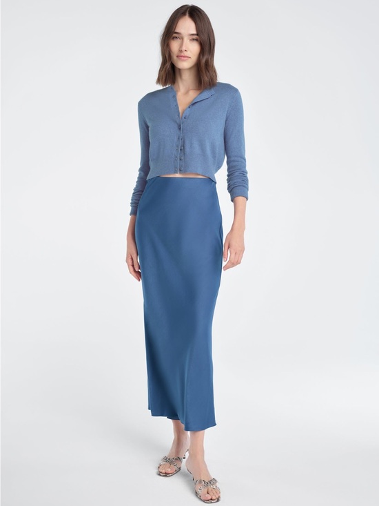 Favorite Daughter Dresses & Skirts - Favorite Daughter Blue Satin Maxi Skirt